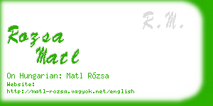 rozsa matl business card